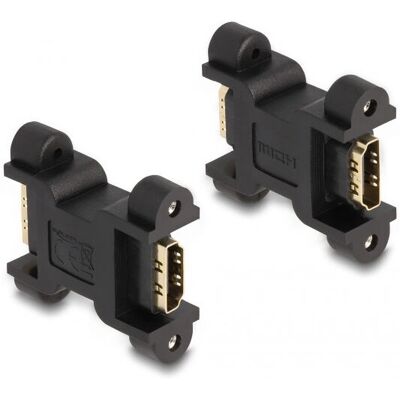 Adaptador HDMI DeLOCK 66077 - Alta velocidad, Ethernet, Tornillo, Negro Adaptador HDMI DeLOCK 66077 - Alta velocidad, Ethernet, Tornillo, Negro