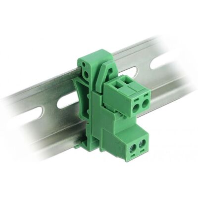 DeLOCK 66078 Bloc Terminal - Vert 2 broches - Montage sur rail DIN DeLOCK 66078 Bloc Terminal - Vert 2 broches - Montage sur rail DIN