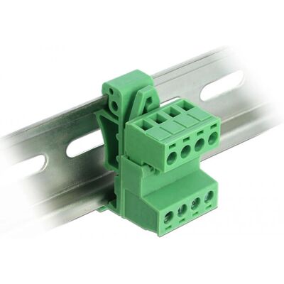 DeLock Terminalblock Raster gewinkelt 4Pin - Grün DeLock Terminalblock Raster gewinkelt 4Pin - Grün