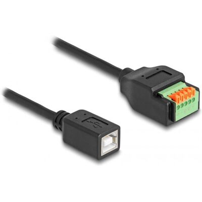 DeLock USB 2.0 Kabel Typ-B Buchse zu Terminalblock Adapter 15cm - Schwarz DeLock USB 2.0 Kabel Typ-B Buchse zu Terminalblock Adapter 15cm - Schwarz