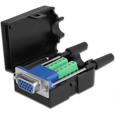 DeLOCK VGA-Stecker - 10-poliger Terminalblock - Schwarz DeLOCK VGA-Stecker - 10-poliger Terminalblock - Schwarz
