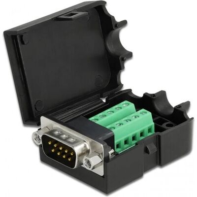 DeLock Adapter Terminalblock 10Pin - DB9 RS-232 - Schwarz DeLock Adapter Terminalblock 10Pin - DB9 RS-232 - Schwarz