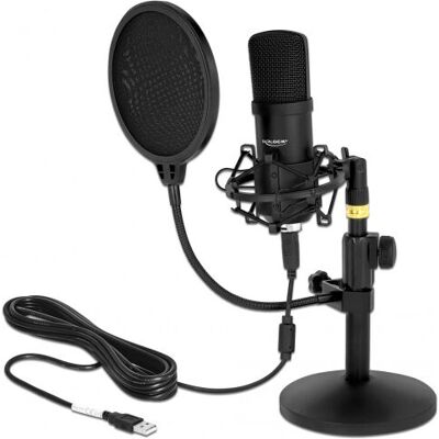 DeLOCK 66300 Microphone - Unidirectional, Studio/Podcast, Black DeLOCK 66300 Microphone - Unidirectional, Studio/Podcast, Black