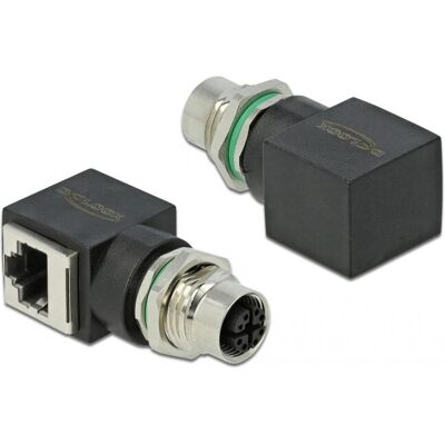 Adaptateur réseau Delock 8 broches M12 à RJ45 Cat 6a Noir - Publicité Adaptateur réseau Delock 8 broches M12 à RJ45 Cat 6a Noir - Publicité