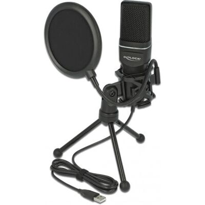 DeLOCK Schwarzes USB Kondensatormikrofon - Podcasts & Gaming DeLOCK Schwarzes USB Kondensatormikrofon - Podcasts & Gaming
