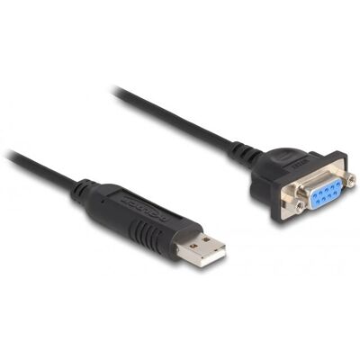 DeLOCK 66453 USB til RS-232 Seriekabel - Sort - 0,5m DeLOCK 66453 USB til RS-232 Seriekabel - Sort - 0,5m