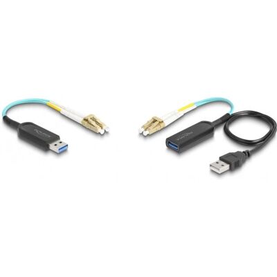 DeLock USB Verlängerungssatz - 0,2 m, USB 3.2 Gen 2, Glasfaser, Schwarz DeLock USB Verlängerungssatz - 0,2 m, USB 3.2 Gen 2, Glasfaser, Schwarz