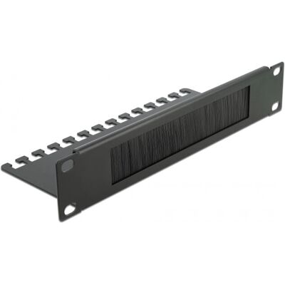 Delock Striscia di spazzole per gestione cavi - 1U - Nero Delock Striscia di spazzole per gestione cavi - 1U - Nero