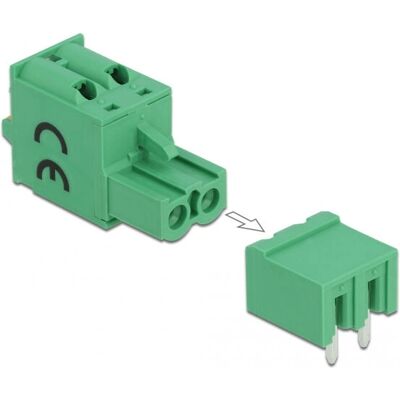 DeLock 66505 - Terminalblock - Grün - 2-polig, 5,08 mm DeLock 66505 - Terminalblock - Grün - 2-polig, 5,08 mm