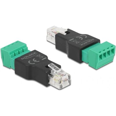 Adaptor de bloc de terminal DeLOCK 66527 - Negru, Verde Adaptor de bloc de terminal DeLOCK 66527 - Negru, Verde