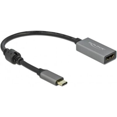 DeLOCK HDMI USB-C Aktivkonverter - 20cm - Grau, Schwarz DeLOCK HDMI USB-C Aktivkonverter - 20cm - Grau, Schwarz