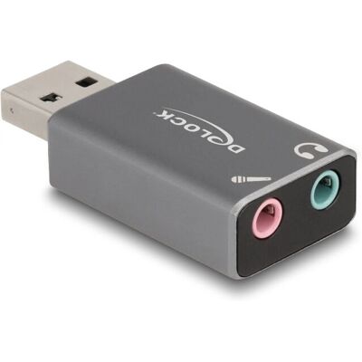 Tarjeta de sonido USB externa DeLock 66633 - Gris Tarjeta de sonido USB externa DeLock 66633 - Gris