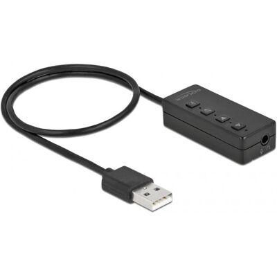 DeLOCK USB Audio Cable - 0.4m - 2 x 3.5mm - Black - Audio cable DeLOCK USB Audio Cable - 0.4m - 2 x 3.5mm - Black - Audio cable
