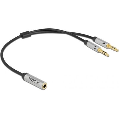 DeLock 66740 Audiokabel - 0,25 m, 3,5 mm, Zweifach 3,5 mm, Schwarz DeLock 66740 Audiokabel - 0,25 m, 3,5 mm, Zweifach 3,5 mm, Schwarz