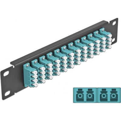 Delock 66779 - Panel do łączeń - 48 portów LC - Czarny - 1U Delock 66779 - Panel do łączeń - 48 portów LC - Czarny - 1U