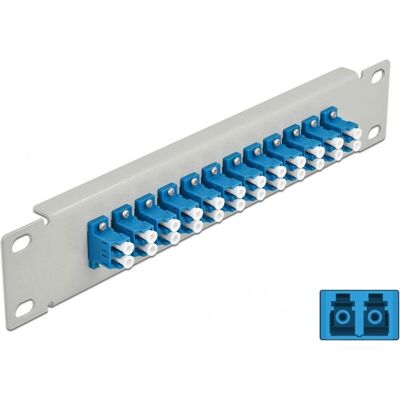 Panel de conexiones DeLOCK 66786 - 12 puertos LC Duplex, Metal, Gris Panel de conexiones DeLOCK 66786 - 12 puertos LC Duplex, Metal, Gris