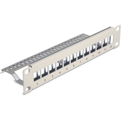 DeLOCK 66875 Gray 12-port 10'' Patch Panel - 1U Rack Mount DeLOCK 66875 Gray 12-port 10'' Patch Panel - 1U Rack Mount