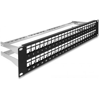 DeLOCK 66878 Panel de raccordement 48 ports noir - 2U - Publicité DeLOCK 66878 Panel de raccordement 48 ports noir - 2U - Publicité