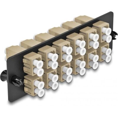 DeLock 66932 Panel Adaptador de Fibra Óptica - 12 Puertos - Beige y Negro DeLock 66932 Panel Adaptador de Fibra Óptica - 12 Puertos - Beige y Negro