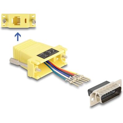 DeLOCK 67086 Kabel Gender Changer - D-Sub 15, RJ12, gelb DeLOCK 67086 Kabel Gender Changer - D-Sub 15, RJ12, gelb