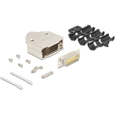 DeLock 67132 Kabelstecker - 15-polig D-Sub, Metall, Silber DeLock 67132 Kabelstecker - 15-polig D-Sub, Metall, Silber