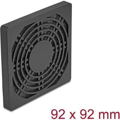 DeLOCK 67312 Lüftergitter mit Staubfilter, 92 x 92 mm, schwarz DeLOCK 67312 Lüftergitter mit Staubfilter, 92 x 92 mm, schwarz