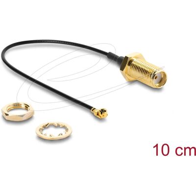 Câble coaxial DeLOCK 67413 - SMA femelle à I-PEX MHF I 10cm Câble coaxial DeLOCK 67413 - SMA femelle à I-PEX MHF I 10cm