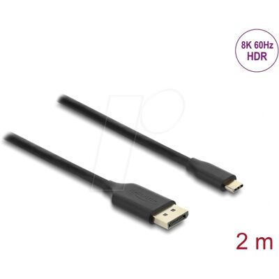 DeLOCK 80165 USB-C DisplayPort Kabel - 2m - Schwarz - Video Adapter DeLOCK 80165 USB-C DisplayPort Kabel - 2m - Schwarz - Video Adapter