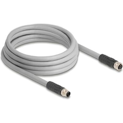 DeLOCK 80540 Sensor/Actuator Cable - 3m, Grey, M12 L, IP66/IP67 DeLOCK 80540 Sensor/Actuator Cable - 3m, Grey, M12 L, IP66/IP67