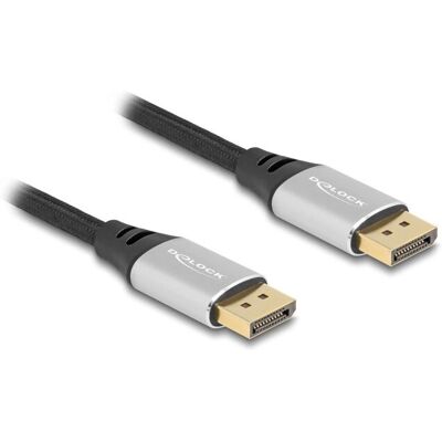 DeLock 80633 DisplayPort Kabel - 16K 60Hz, 1m, Silber & Schwarz DeLock 80633 DisplayPort Kabel - 16K 60Hz, 1m, Silber & Schwarz