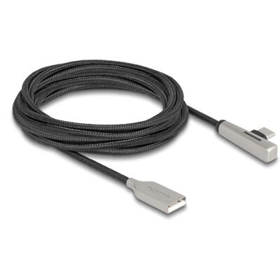 DeLOCK USB Kabel - 3m, Schwarz, Silber, Unterstützt Schnellladung DeLOCK USB Kabel - 3m, Schwarz, Silber, Unterstützt Schnellladung