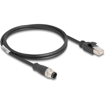 DeLOCK M12 auf RJ45 Netzwerkkabel - 1 m - Schwarz - Cat5e DeLOCK M12 auf RJ45 Netzwerkkabel - 1 m - Schwarz - Cat5e