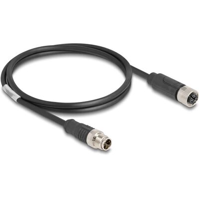 DeLOCK M12 Kabel - 8-polig, 1 m, S/FTP, Schwarz DeLOCK M12 Kabel - 8-polig, 1 m, S/FTP, Schwarz