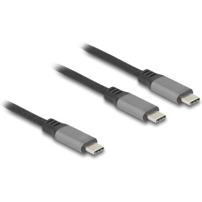 DeLock 81271 USB-C Y-Kabel - 1,2m, Schwarz/Grau - USB Kabel DeLock 81271 USB-C Y-Kabel - 1,2m, Schwarz/Grau - USB Kabel