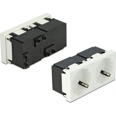 DeLOCK 81322 Steckdose - Sicher 2x CEE 7/3 - Weiß DeLOCK 81322 Steckdose - Sicher 2x CEE 7/3 - Weiß