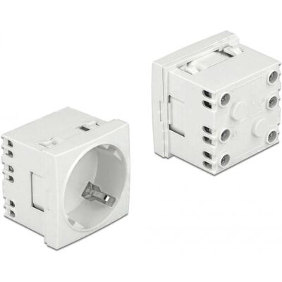 Delock Easy 45 Steckdose - 2P+E, mit Schloss, 16A, Weiß Delock Easy 45 Steckdose - 2P+E, mit Schloss, 16A, Weiß