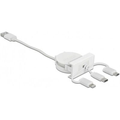 DeLOCK 81375 USB-Kabel - Einziehbar, Micro-USB, Lightning, USB-C - 50cm DeLOCK 81375 USB-Kabel - Einziehbar, Micro-USB, Lightning, USB-C - 50cm