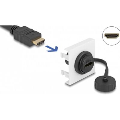 Delock HDMI Modul - 45x45mm - Weiß - HDMI Typ A - Modulares System Delock HDMI Modul - 45x45mm - Weiß - HDMI Typ A - Modulares System