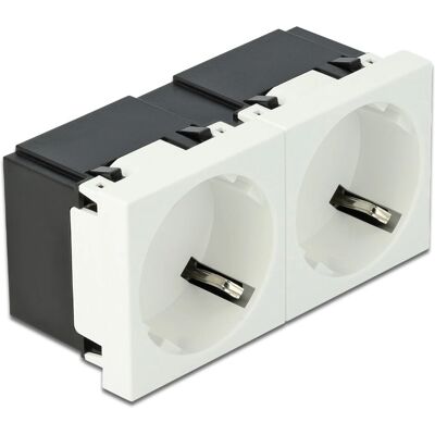 Delock Easy 45 Prise de courant avec verrouillage - 2x, Blanc - Publicité Delock Easy 45 Prise de courant avec verrouillage - 2x, Blanc - Publicité