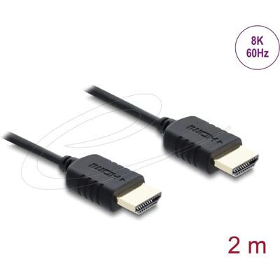 Delock 8K HDMI Kabel - 2m, Koaxial, Schwarz Delock 8K HDMI Kabel - 2m, Koaxial, Schwarz