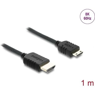 Cable HDMI Delock 81687 - 1m, Negro, 8K 60Hz, HDR, soporte eARC Cable HDMI Delock 81687 - 1m, Negro, 8K 60Hz, HDR, soporte eARC