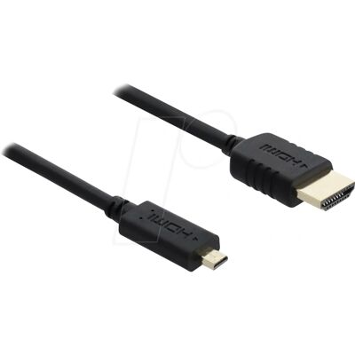 Delock HDMI Micro zu HDMI Kabel - 8K 60Hz - 3m - Schwarz Delock HDMI Micro zu HDMI Kabel - 8K 60Hz - 3m - Schwarz