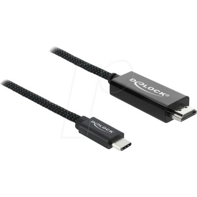 Delock USB-C zu HDMI 4K 60Hz Koaxialkabel - 2m - Schwarz Delock USB-C zu HDMI 4K 60Hz Koaxialkabel - 2m - Schwarz