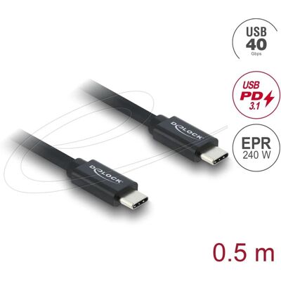 DeLOCK USB4 40G Coaxial USB-C Kabel - 0,5m DeLOCK USB4 40G Coaxial USB-C Kabel - 0,5m