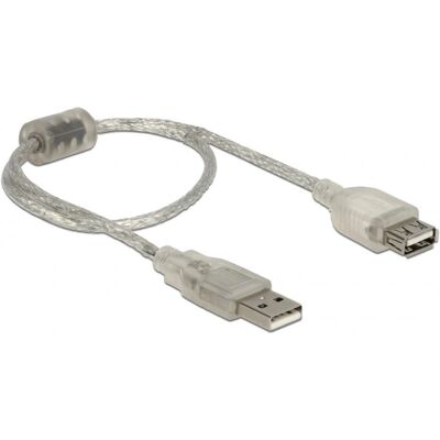 Delock USB 2.0 Verlängerungskabel - 0,3m Transparent Delock USB 2.0 Verlängerungskabel - 0,3m Transparent
