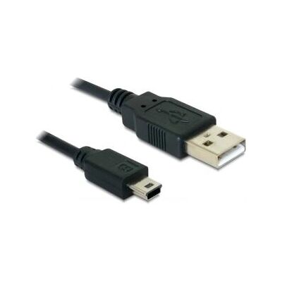 DeLOCK USB 2.0-A / mini-B 5pin - 0,70 m USB-kabel Zwart DeLOCK USB 2.0-A / mini-B 5pin - 0,70 m USB-kabel Zwart