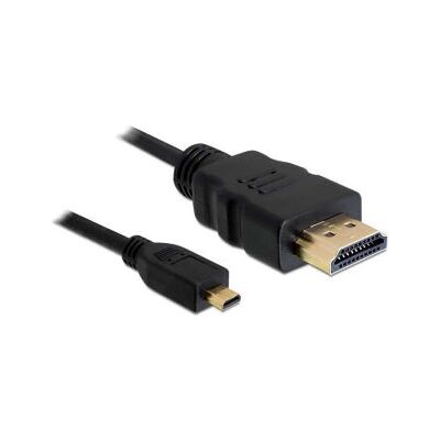 Delock HDMI Kabel - 2m - Micro & Standard - Schwarz Delock HDMI Kabel - 2m - Micro & Standard - Schwarz