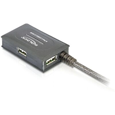 DeLOCK USB 2.0 4-Port Aktiv Verlängerungskabel - Grau DeLOCK USB 2.0 4-Port Aktiv Verlängerungskabel - Grau