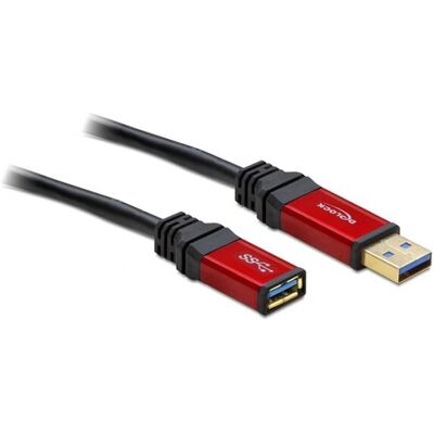 Cavo di estensione USB Delock - 3m, Contatti dorati, Rosso e nero Cavo di estensione USB Delock - 3m, Contatti dorati, Rosso e nero