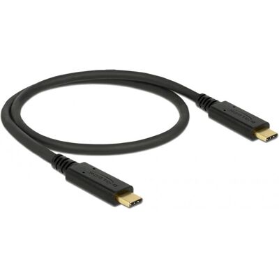DeLOCK USB C Kabel 0,5m USB 3.2 Gen 2 - Sort DeLOCK USB C Kabel 0,5m USB 3.2 Gen 2 - Sort